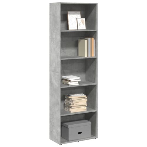 Vidaxl Bibliothèque Gris Béton 60x30x189 Cm Bois D'ingénierie