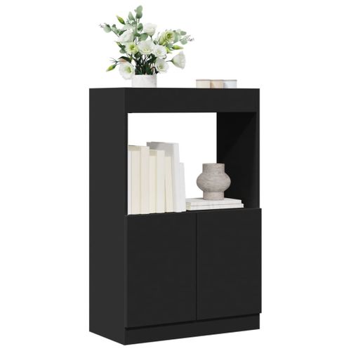 Vidaxl Buffet Haut Noir 63x33x100 Cm Bois D'ingénierie