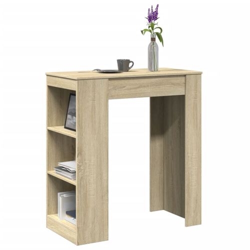 Vidaxl Table De Bar Avec Étagères Chêne Sonoma Bois D'ingénierie
