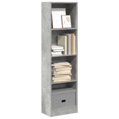 Vidaxl Bibliothèque Gris Béton 40x24x143 Cm Bois D'ingénierie