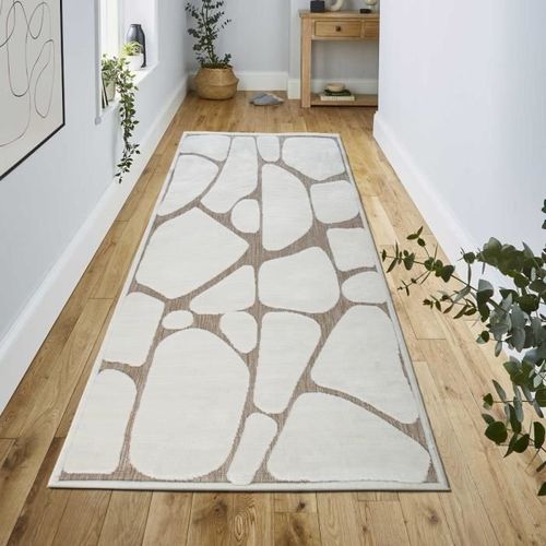 NEW AGE ICEBERG - Tapis moderne motif iceberg en relief crème 80x200