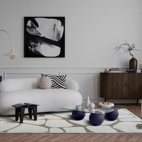 NEW AGE ICEBERG - Tapis moderne motif iceberg en relief crème 160x220