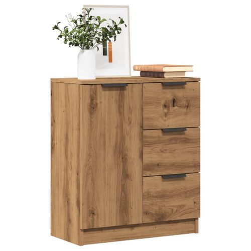 Vidaxl Buffet Chêne Artisanal 60x30x70 Cm Bois D'ingénierie