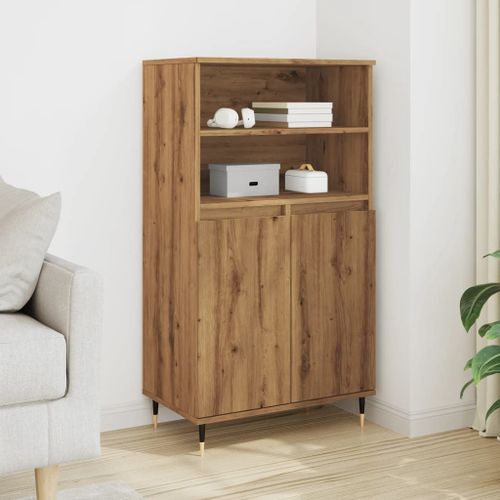 Vidaxl Buffet Haut Chêne Artisanal 60x36x110 Cm Bois D'ingénierie
