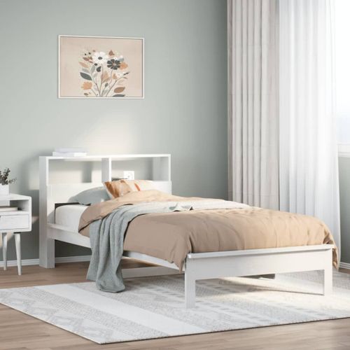 Vidaxl Lit Bibliothèque Sans Matelas Blanc 75x190cm Bois De Pin Massif