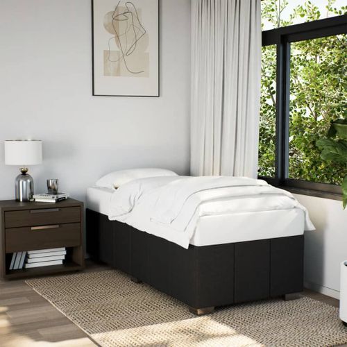 Vidaxl Cadre De Lit Sans Matelas Noir 100x200 Cm Tissu