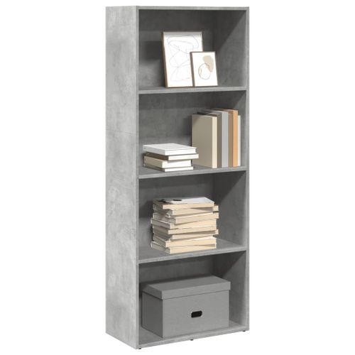 Vidaxl Bibliothèque Gris Béton 60x30x152 Cm Bois D'ingénierie