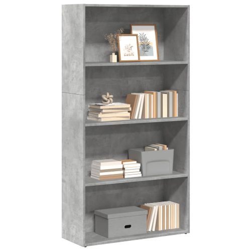 Vidaxl Bibliothèque Gris Béton 80x30x152 Cm Bois D'ingénierie