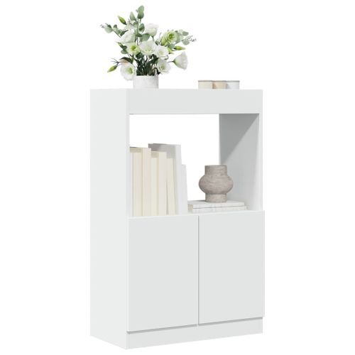 Vidaxl Buffet Haut Blanc 63x33x100 Cm Bois D'ingénierie