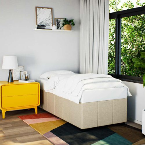 Vidaxl Cadre De Lit Sans Matelas Crème 100x200 Cm Tissu