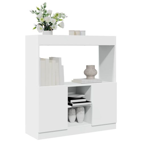 Vidaxl Buffet Haut Blanc 92x33x100 Cm Bois D'ingénierie