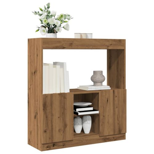 Vidaxl Buffet Haut Chêne Artisanal 92x33x100 Cm Bois D'ingénierie