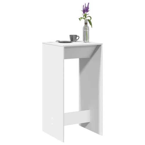 Vidaxl Table De Bar Blanc 51x50x103,5 Cm Bois D'ingénierie