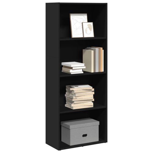 Vidaxl Bibliothèque Noir 60x30x152 Cm Bois D'ingénierie