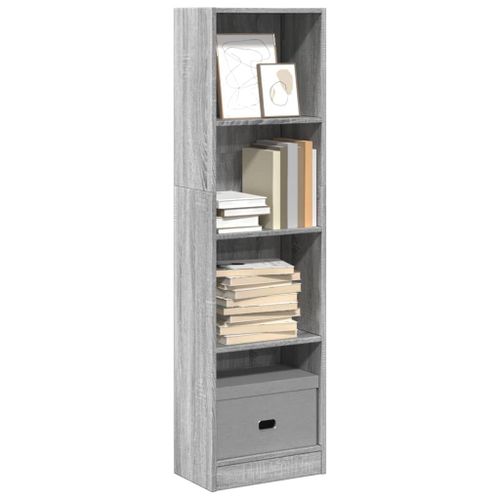 Vidaxl Bibliothèque Sonoma Gris 40x24x143 Cm Bois D'ingénierie