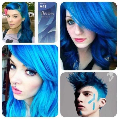 Coloration Bleu Pour Cheveux - Teinture Capillaire Diy Couleur Bleu A41 Bleu