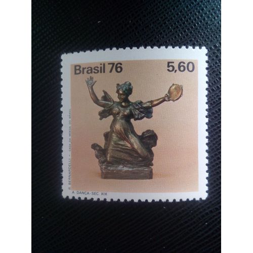 Timbre Bresil Y T 1232 Sculpture Brésilienne La Danse 1976 ( 140906 )