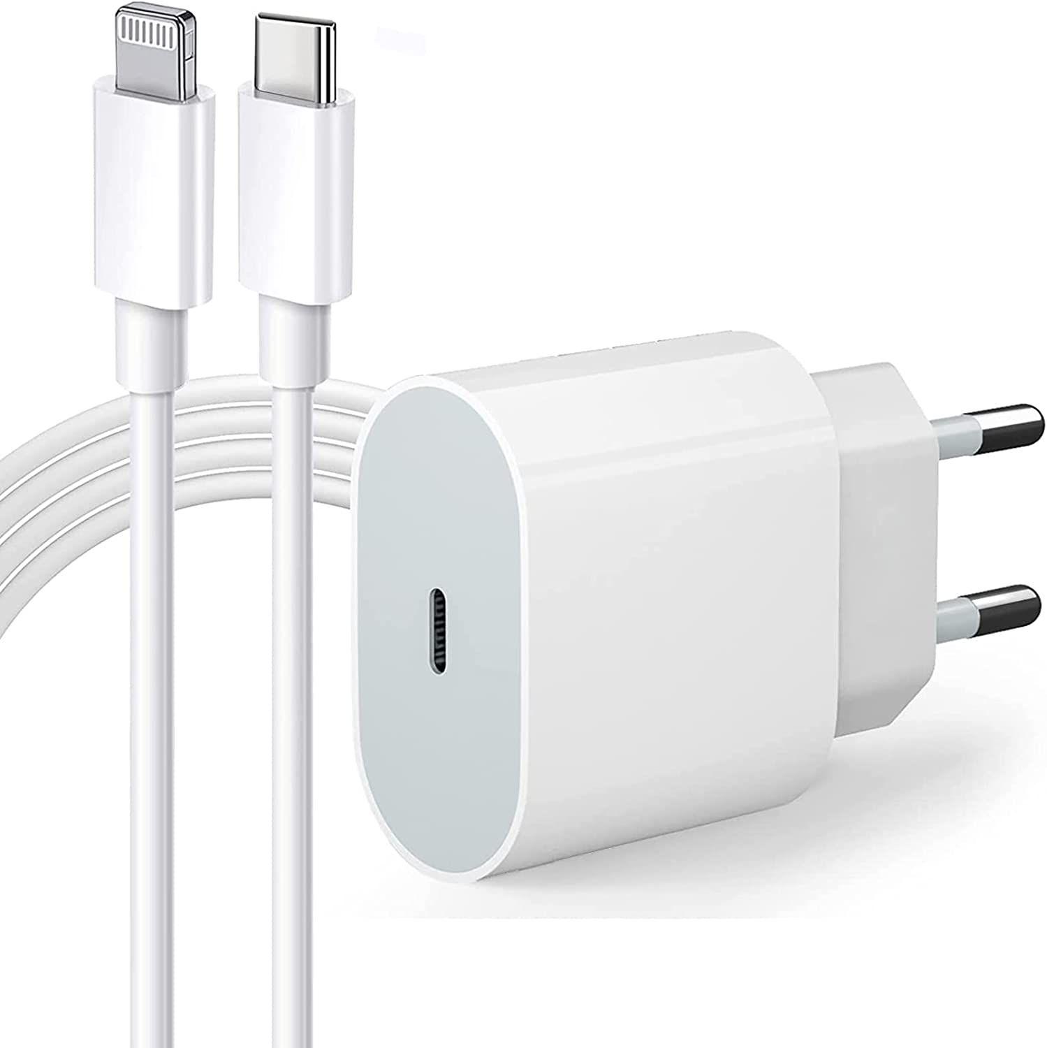 Chargeur Rapide 20W + Cable USB-C Lightning pour iPhone 12 Pro Max