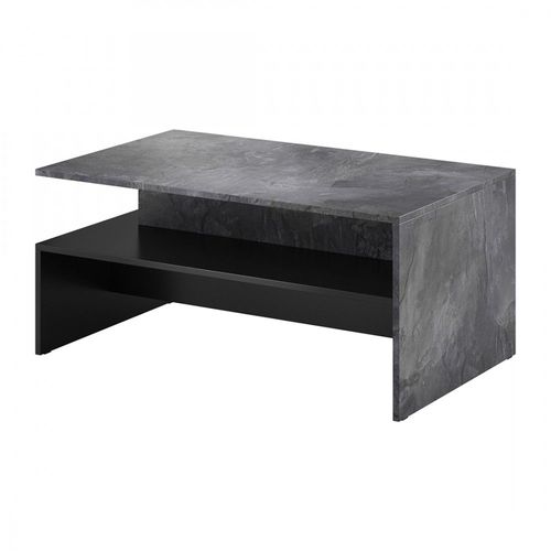 Table Basse Design Collection Ramos Coloris Gris Effet Ardoise Et Noir.