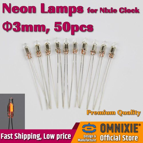 Ampoules Néon pour Projet d'Horloge Nixie,Voyants,Rouge,Orange,3x10mm,50 Pièces
