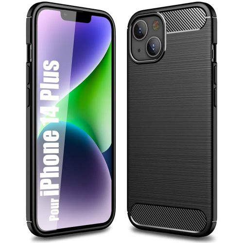 Coque Pour Iphone 14 Plus (6,7'') Antichoc Protection Silicone Noir Souple Ultra Leger Antiderapant