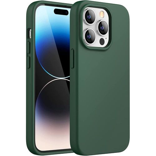 Coque Pour Iphone 14 Pro (6,1'') Silicone Liquide Antichoc Anti-Rayures Resistant - Vert Nuit