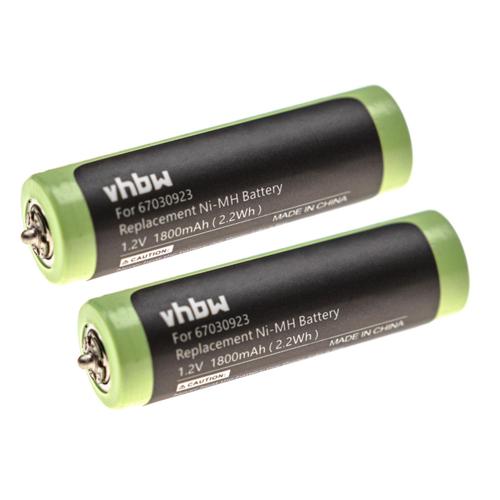 Vhbw 2x Batteries Pour Rasoirs/Tondeuses Compatible Avec Braun Series 1, Series 3, Smartcontrol (1800mah, 1,2v, Nimh) 