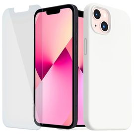 Coque Antichoc Pour Iphone 13 Pro (6,1'') Blanc Et 2 Verres Trempes Vitre Protection D'ecran