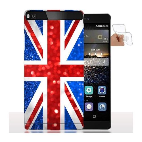 Coque En Silicone Huawei P8 Lite Paillettes Union Jack