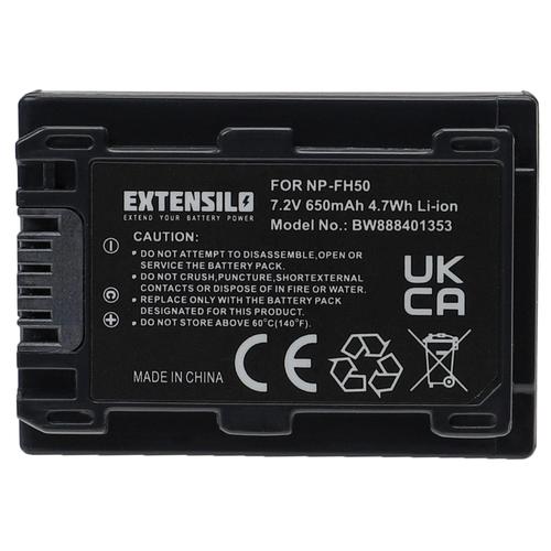 EXTENSILO Batterie compatible avec Sony Alpha DSLR-A380, DSLR-A380L, DSLR-A380Y appareil photo, reflex numérique (650mAh, 7,2V, Li-ion, noir)