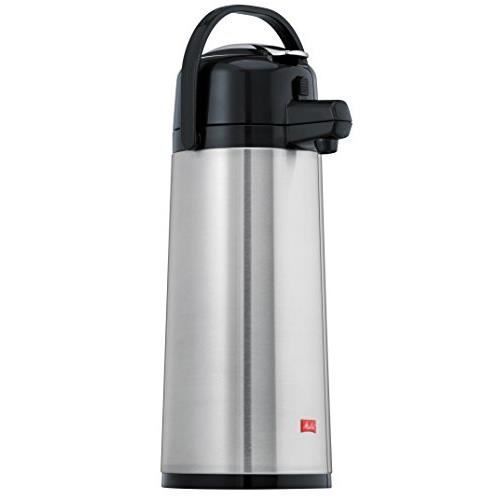Melitta Bouteille Isotherme À Pompe, 2,2 Litres, Env. 18 Tasses, Piston En Acier Inoxydable, Acier Inoxydable, Argent-No 2089