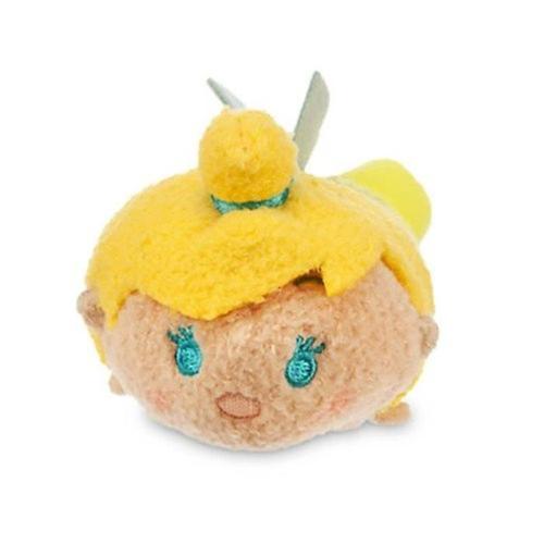 Peluche Tsum Tsum Fée Clochette Peter Pan - Petit Format 9 Cm - Jaune Et Orange - Disney Fairies