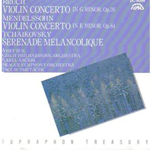 Bruch Mendelssohn Concerto Violon Tchaikovsky Sérénade Mélancoloique Suk Ancerl Smetacek