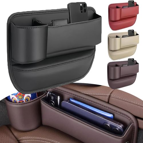Organiseur Latéral Pour Siège De Voiture, Boîte De Rangement Pour Espace De Siège De Voiture, Poche De Rangement Voiture Avec Porte-Gobelet, Organisateur De Siège De Voiture Avant