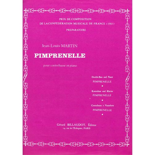 Jean-Louis Martin, Pimprenelle Pour Contrebasse Et Piano