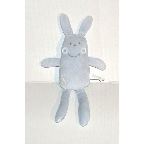 Doudou Lapin Bleu Fleurus Peluche