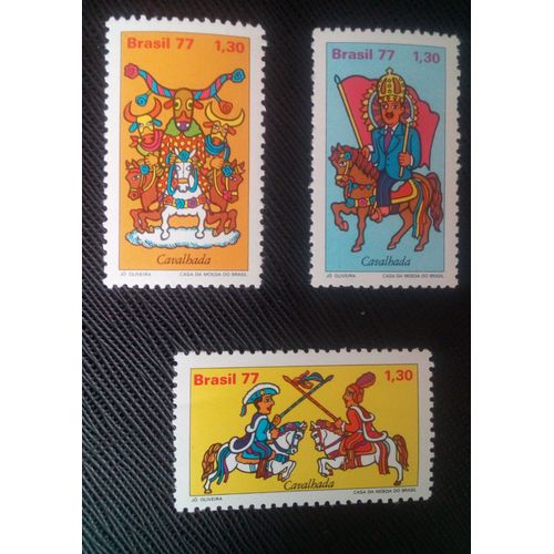 Timbre Bresil Y T 1273 A 1275 Série: Folklore Brésilien 1977 ( 140906 )