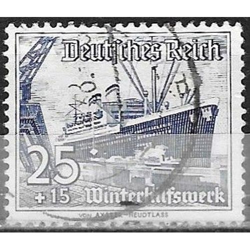 Allemagne, 3ème Reich 1937, Au Profit Du Secours D'hiver, Beau Timbre Yvert 601 Paquebot Transatlantique "Hambourg", Oblitéré, Tbe