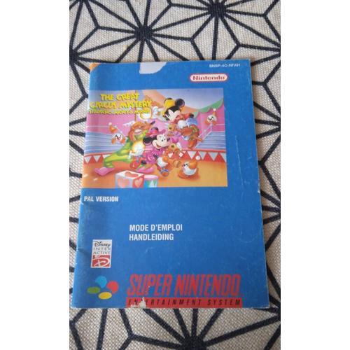 Notice De Jeu Super Nintendo Snes Originale The Great Circus Mystery Starring Mickey Et Minnie