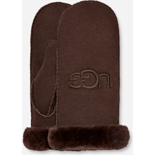 Gant À Logo Brodé En Peau De Mouton Retournée Pour Femme | Ue In Brown, Taille L/Xl, Shearling