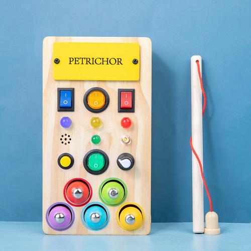 Busy Board,Jeux Montessori Jouet Éducatif Avec Boutons Led Lumineux,Jouets Sensoriels En Bois Pour Tout-Petits,Cadeau De Noël