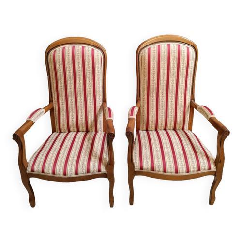 Paire De Fauteuils Style Voltaire Multicolore