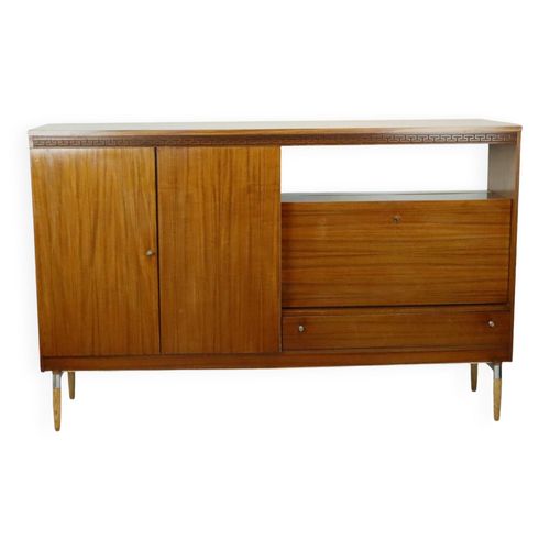 Buffet Haut Vintage Du Milieu Du Sicle Avec Tiroirs Et Portes En Placage De Teck 200 Cm Bois
