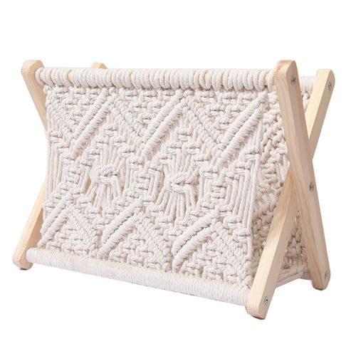 Panier de rangement pour journaux en macramé tissé, porte-revues de Style nordique, pour salon, pour livres, bureau, pépinière, décor de maison