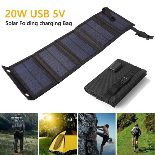 Chargeur Solaire Étanche Et Pliable, 20w, 5v, Usb, Pour Téléphone Portable, Pour L'extérieur