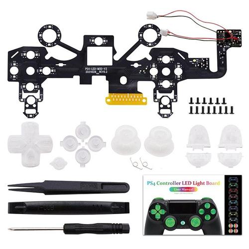 Manette Lumineuse Multicolore Pour Ps4 Slim Pro, Kit Led Dtfs Avec Boutons Pour La Maison