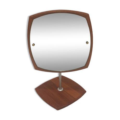 Miroir poser scandinave en teck bois