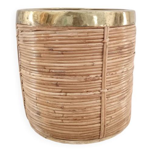 Cache Pot Rotin Marron