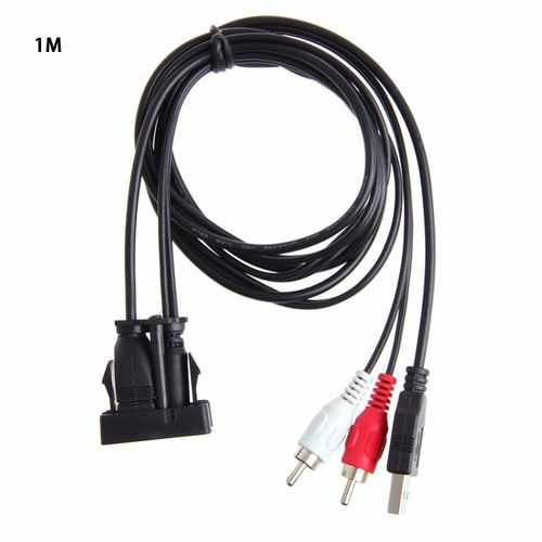 Câble stéréo USB AUX, 1M, 3.5mm, femelle vers 2 RCA mâle, pour voiture, bateau