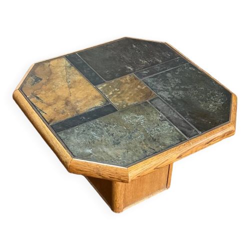 Table Basse Chne Et Ardoise Vintage Bois